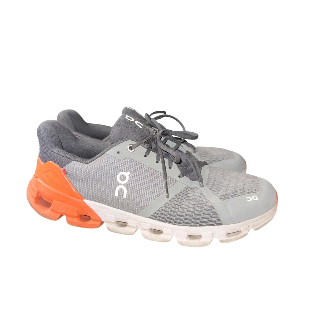 On Cloudflyer Running Shoes 10.5 Grey Orange Stability CloudTec Sneakers